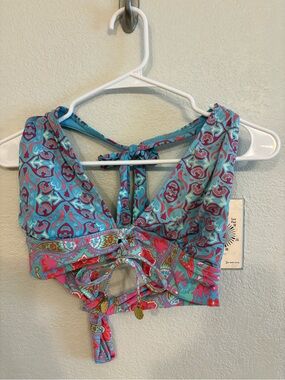 Bleu Rod Beattie Floral Paisley Bikini Top- Size 14